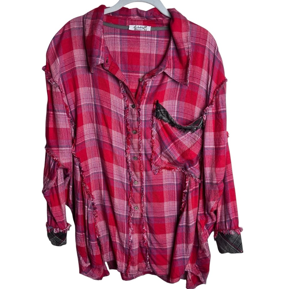 Intimately by Free People Fallin’ For Flannel Sleep Shirt Size XS Red Plaid